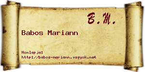 Babos Mariann névjegykártya